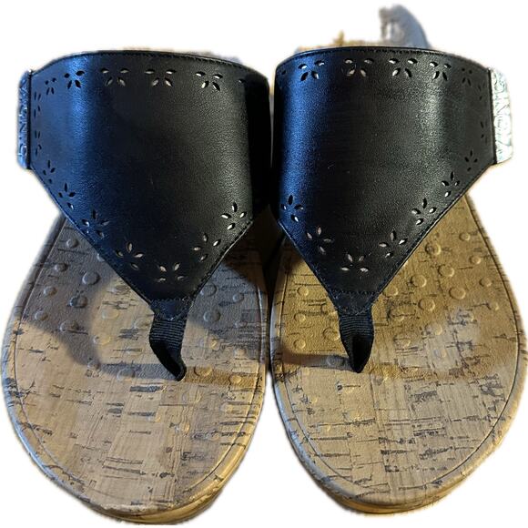 Vionic Anitra‎ Women's Black Cork Wedge Sandals Size 8 Casual Summer - Picture 1 of 7
